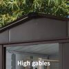 Braunes Metall-Gerätehaus mit hohem Giebel