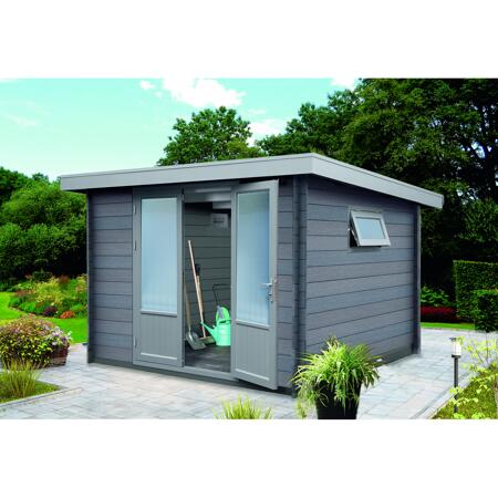 3. Bild von Gartenhaus 'WPC-Trend C' grau, Seitenfenster 340 x 279 x 222 cm