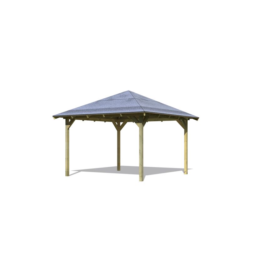 Pavillon Granada aus Holz mit grauer Dachpappe