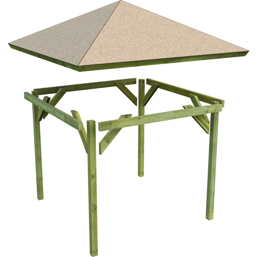 Pavillon Cordoba Set KDI mit Pfosten 9x9 cm, 289x289 cm