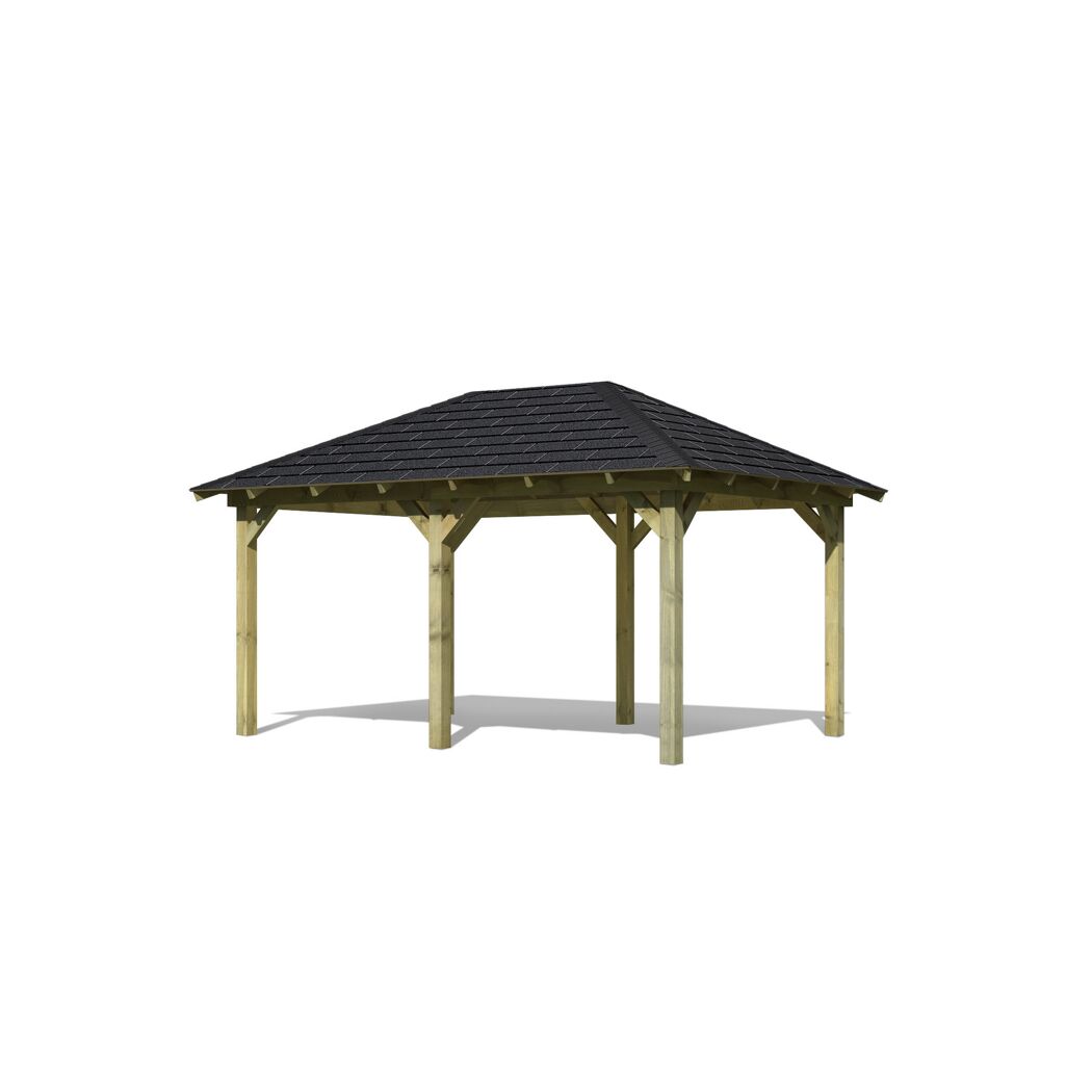 Pavillon Perida Set mit schwarzem Dach
