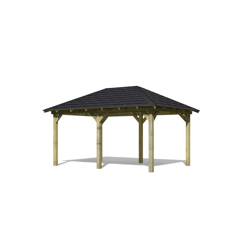 Pavillon Perida Set mit schwarzem Dach