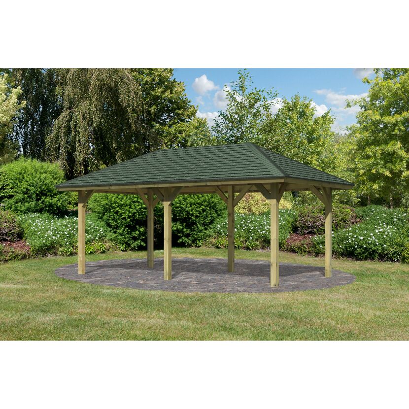 Pavillon mit grünem Dach