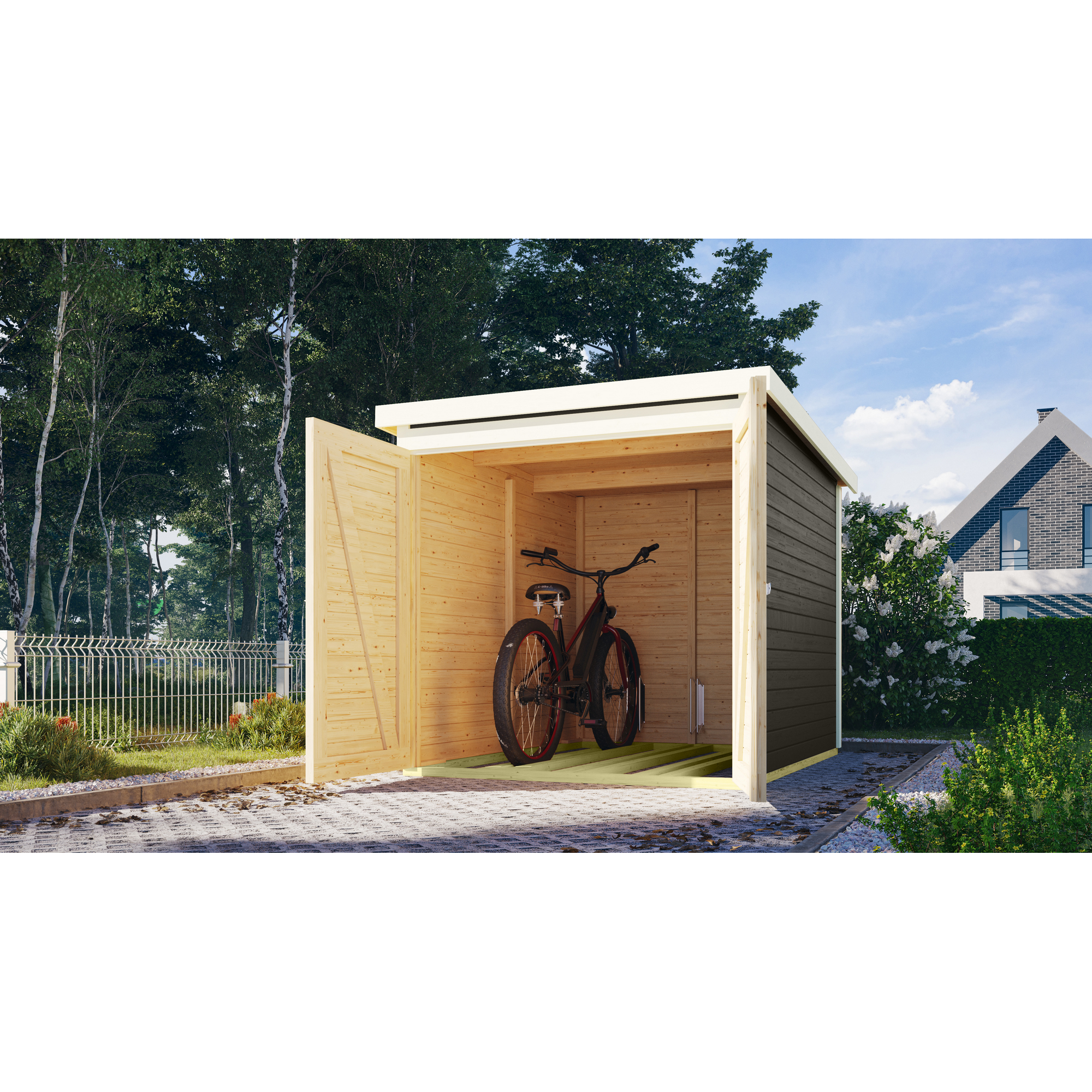 Fahrradgarage terragrau 162 x 216 cm