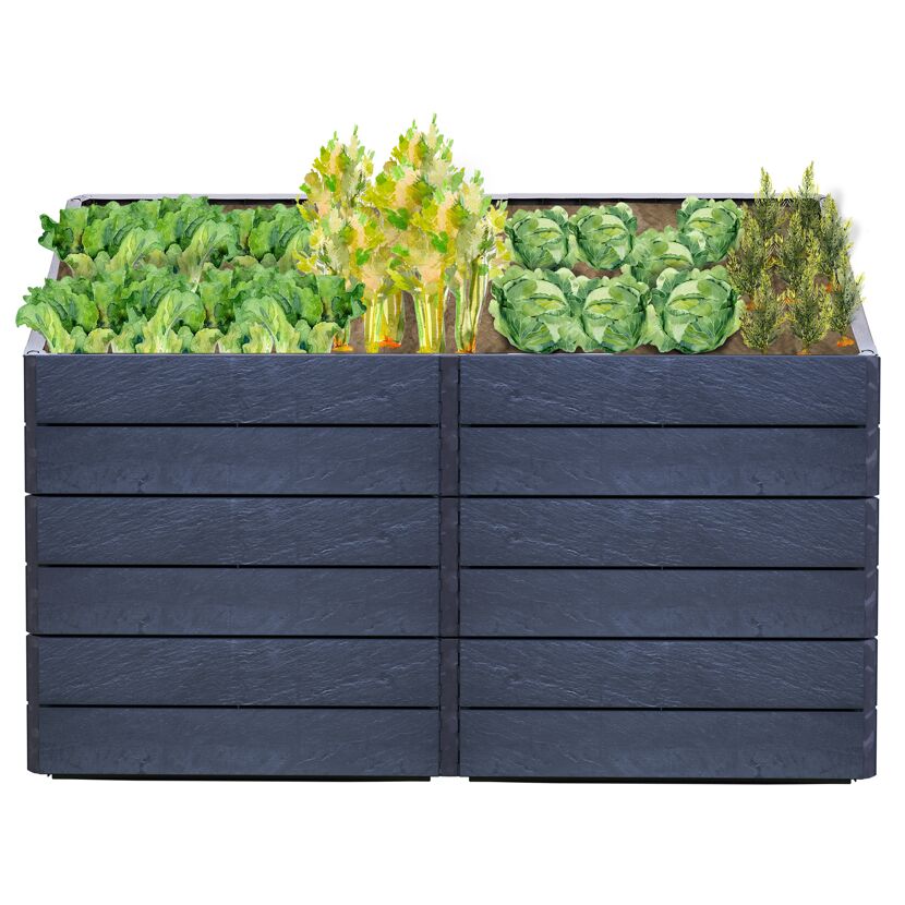 Hochbeet Stone ERGO QUADRO 2L 75 bepflanzt