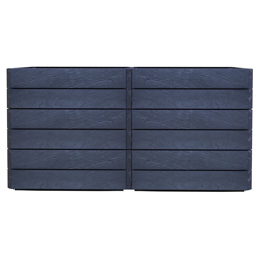 Zwei graue Hochbeete Stone Ergo Quadro 2L 75