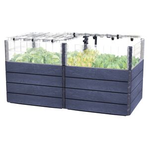 Hochbeet 'Ergo Quadro TurboPlus 2L 80 Stone' anthrazit 160 x 80 x 80 cm