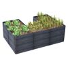 Hochbeet Stone ERGO Q. U L 75 bepflanzt mit Kohl, Salat und Karotten