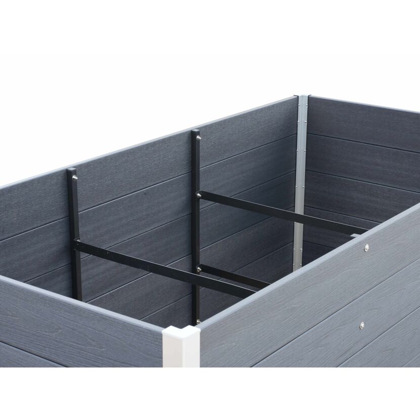Innenansicht eines grauen WPC Hochbeets XL