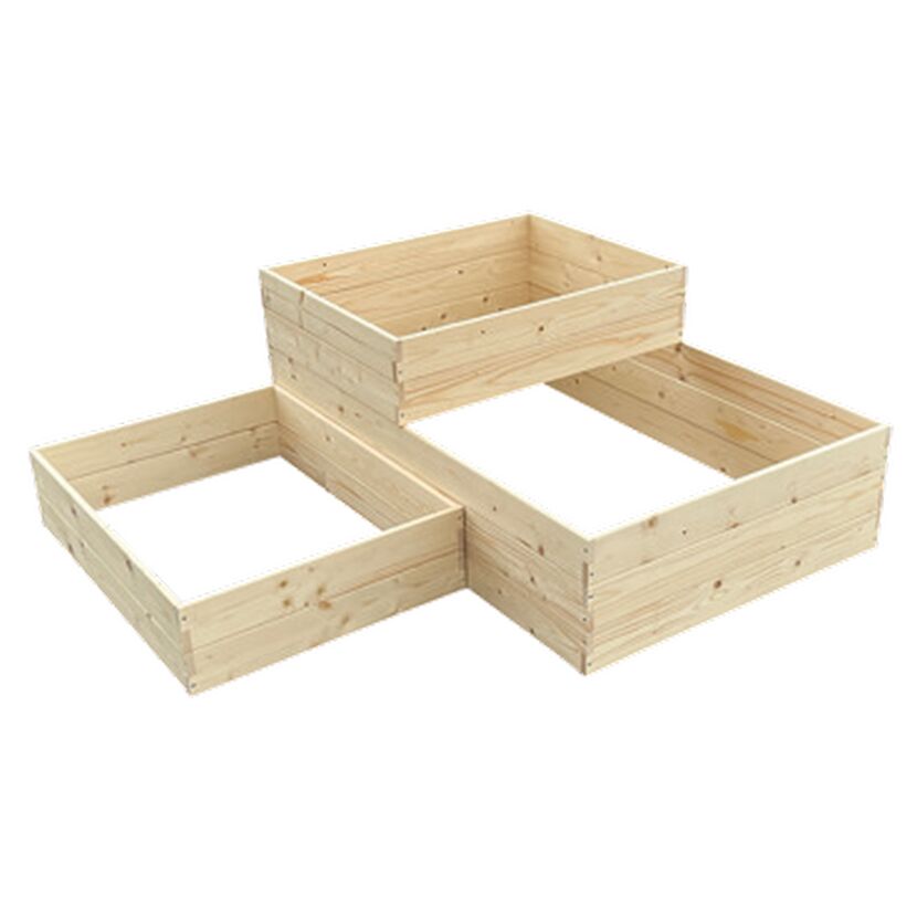 Hochbeet 120 x 9,5 x 80 cm aus Holz natur