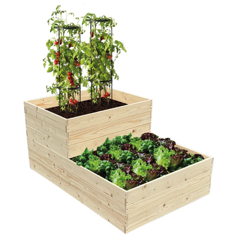 Hochbeet 120 x 9,5 x 80 cm aus Holz natur