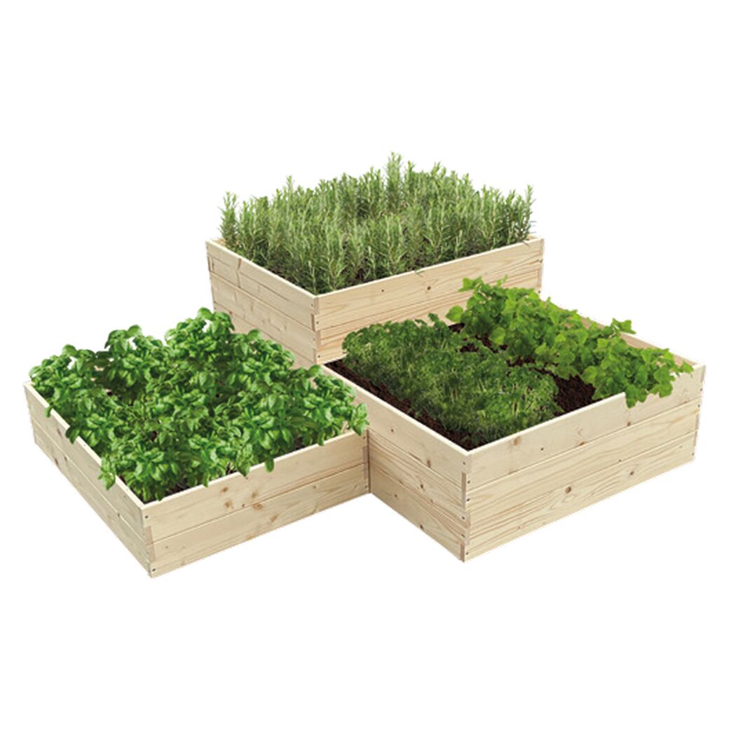 Hochbeet 120 x 9,5 x 80 cm aus Holz natur