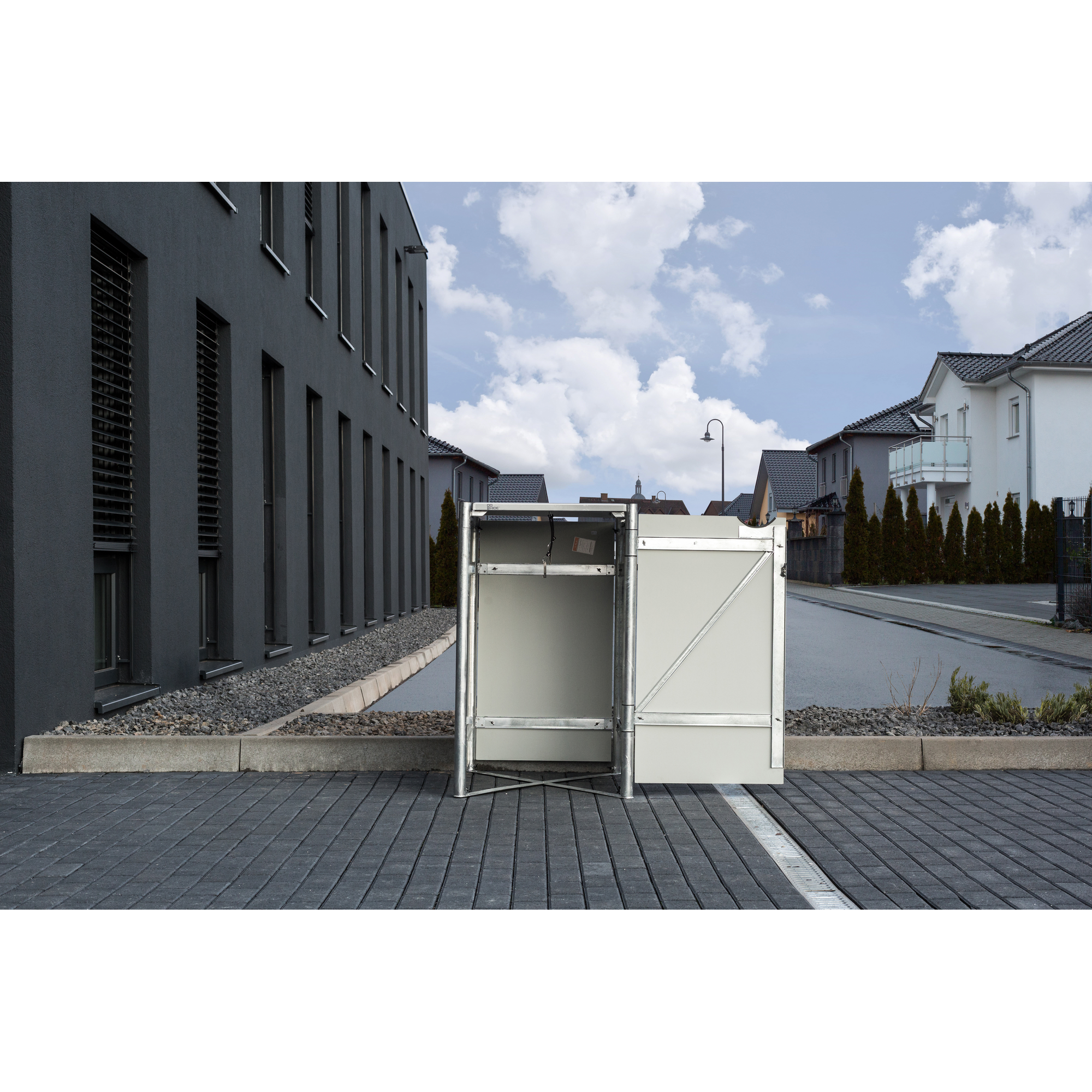 Mülltonnenbox schwarz Metall 80,7 x 69,7 x 115,2 cm + product picture