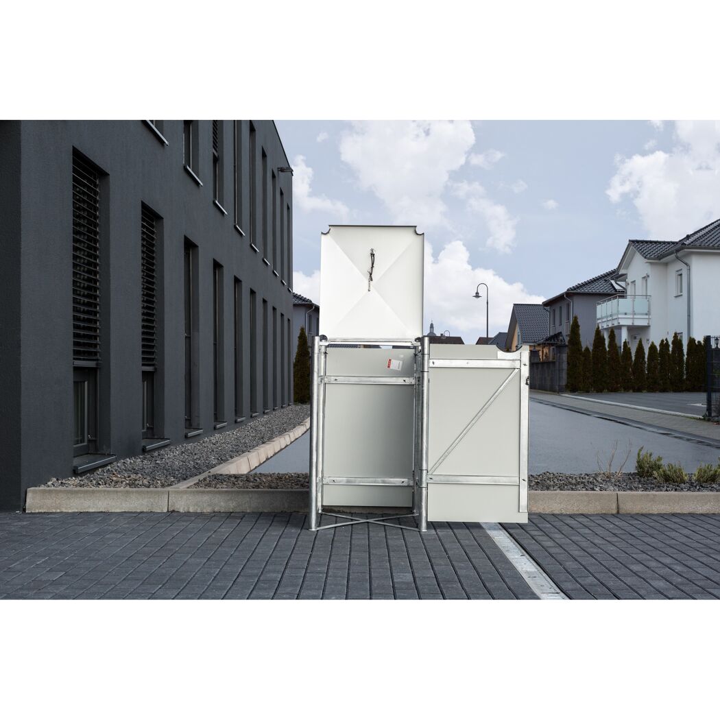 Mülltonnenbox schwarz Metall 80,7 x 69,7 x 115,2 cm
