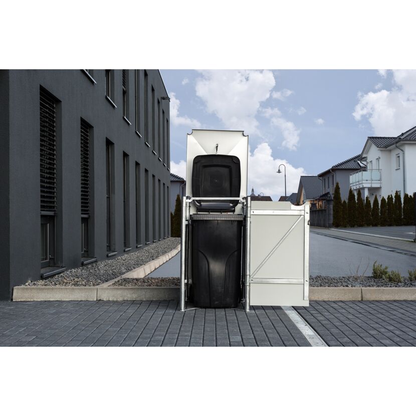 Mülltonnenbox schwarz Metall 80,7 x 69,7 x 115,2 cm