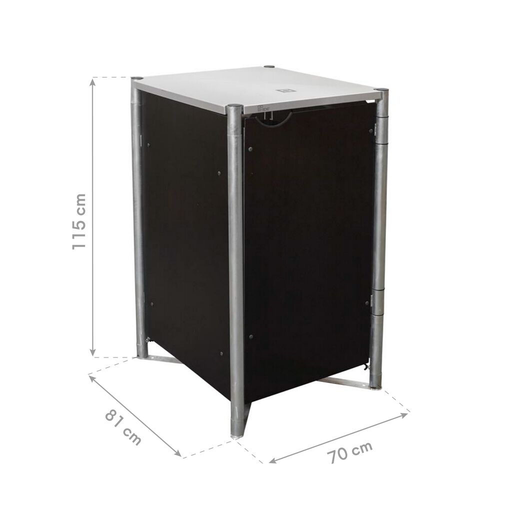 Mülltonnenbox schwarz Metall 80,7 x 69,7 x 115,2 cm
