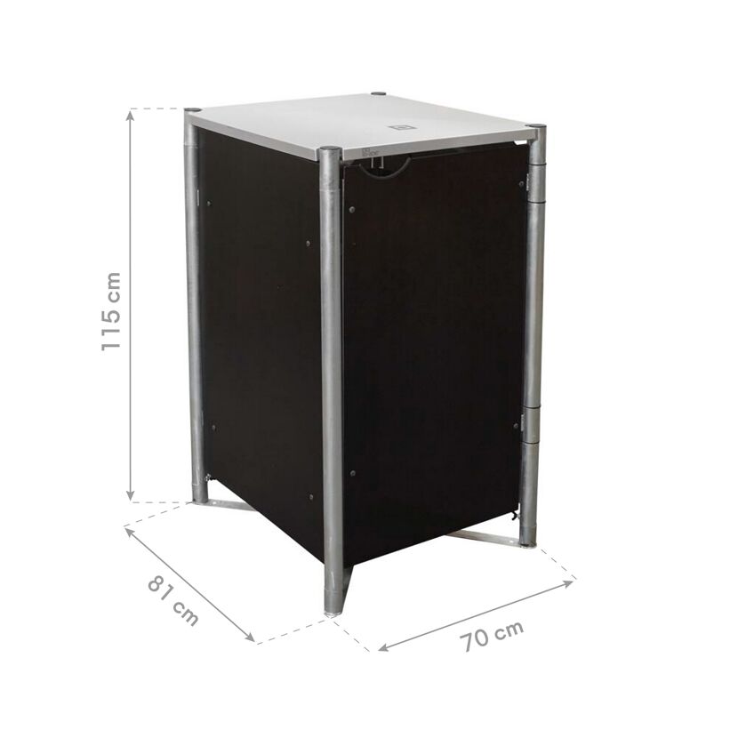 Mülltonnenbox schwarz Metall 80,7 x 69,7 x 115,2 cm