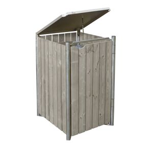 Mülltonnenbox naturfarben/grau Metall 81 x 70 x 115 cm