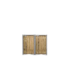 Mülltonnenbox Natur Holz 80,7 x 139,4 x 115,2 cm