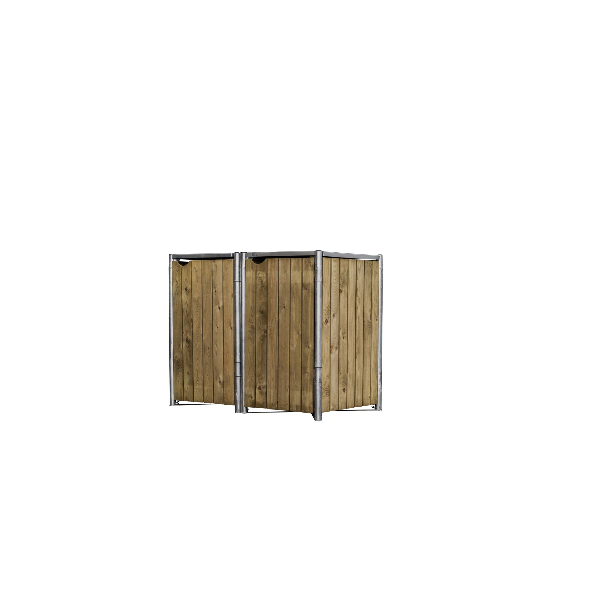 Mülltonnenbox Natur Holz 80,7 x 139,4 x 115,2 cm + product picture