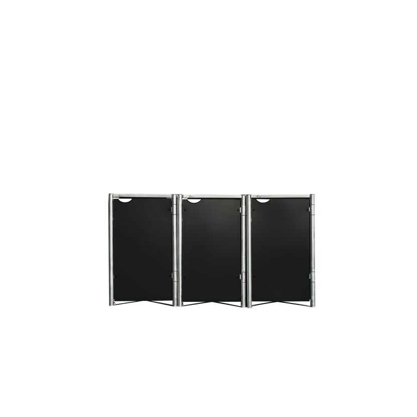 Mülltonnenbox schwarz Metall 81 x 209 x 115 cm