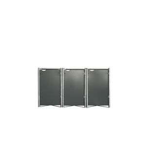 Mülltonnenbox grau Metall 80,7 x 209,1 x 115,2 cm
