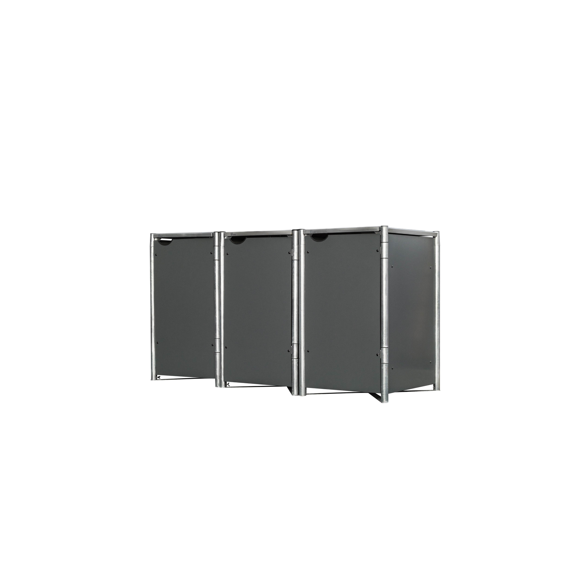 Mülltonnenbox grau Metall 80,7 x 209,1 x 115,2 cm + product picture