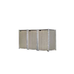 Mülltonnenbox naturfarben grau Metall 81 x 209 x 115 cm