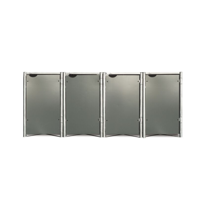 Mülltonnenbox grau Metall 81 x 279 x 115 cm