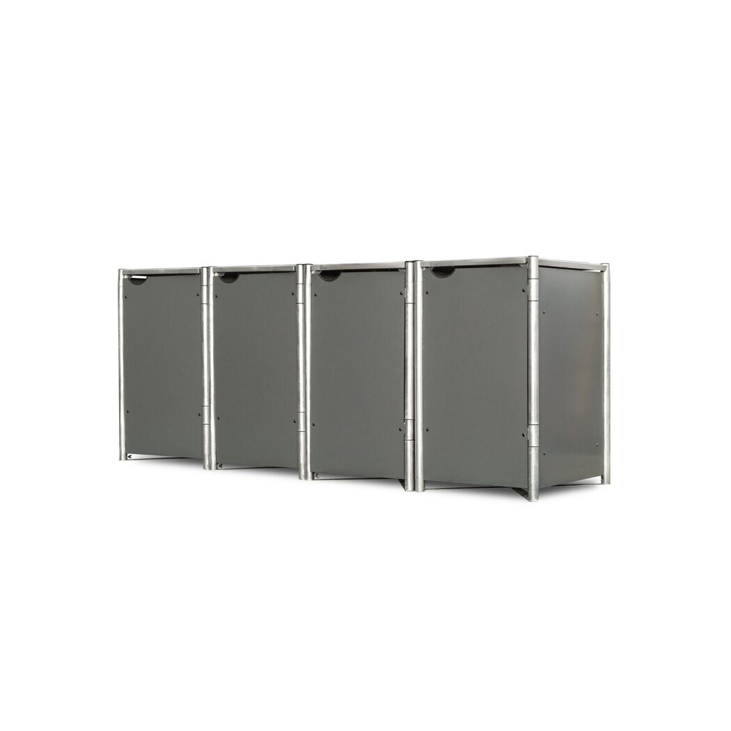 Mülltonnenbox grau Metall 81 x 279 x 115 cm