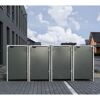 Mülltonnenbox grau Metall 81 x 279 x 115 cm