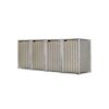 Mülltonnenbox naturfarben/grau Metall 81 x 279 x 115 cm