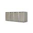 Mülltonnenbox naturfarben/grau Metall 81 x 279 x 115 cm