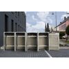 Mülltonnenbox naturfarben/grau Metall 81 x 279 x 115 cm