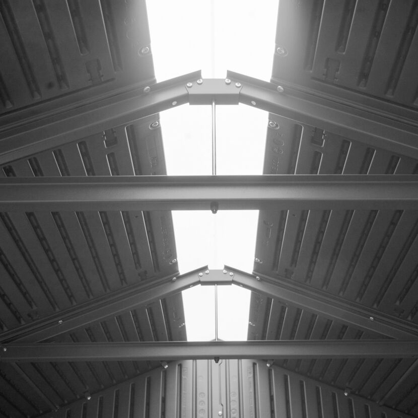 Gerätehaus 'Luna' grau Holzoptik Kunststoff 280 x 213 x 228 cm