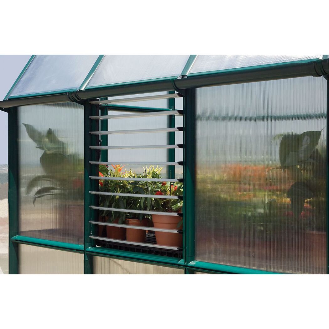 Seitliches Lamellenfenster für Gewächshaus Fensteröffner 59,6 x 63,9 cm