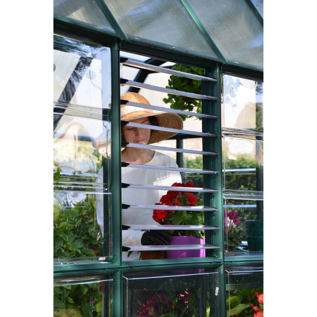 Seitliches Lamellenfenster für Gewächshaus Fensteröffner 59,6 x 63,9 cm