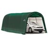 Grünes ShelterLogic Garage-in-a-Box mit Auto