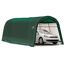 Grünes ShelterLogic Garage-in-a-Box mit Auto