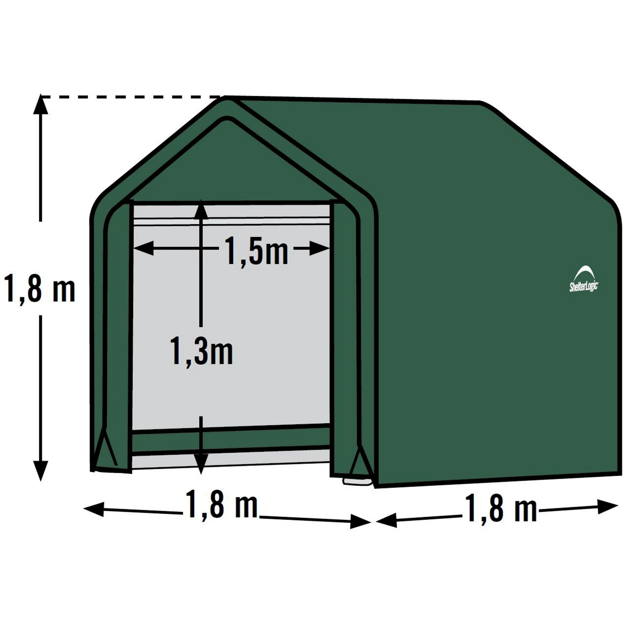 Zeltgarage 'Shed-in-a-Box' Polyethylen grün 180 x 180 x 180 cm