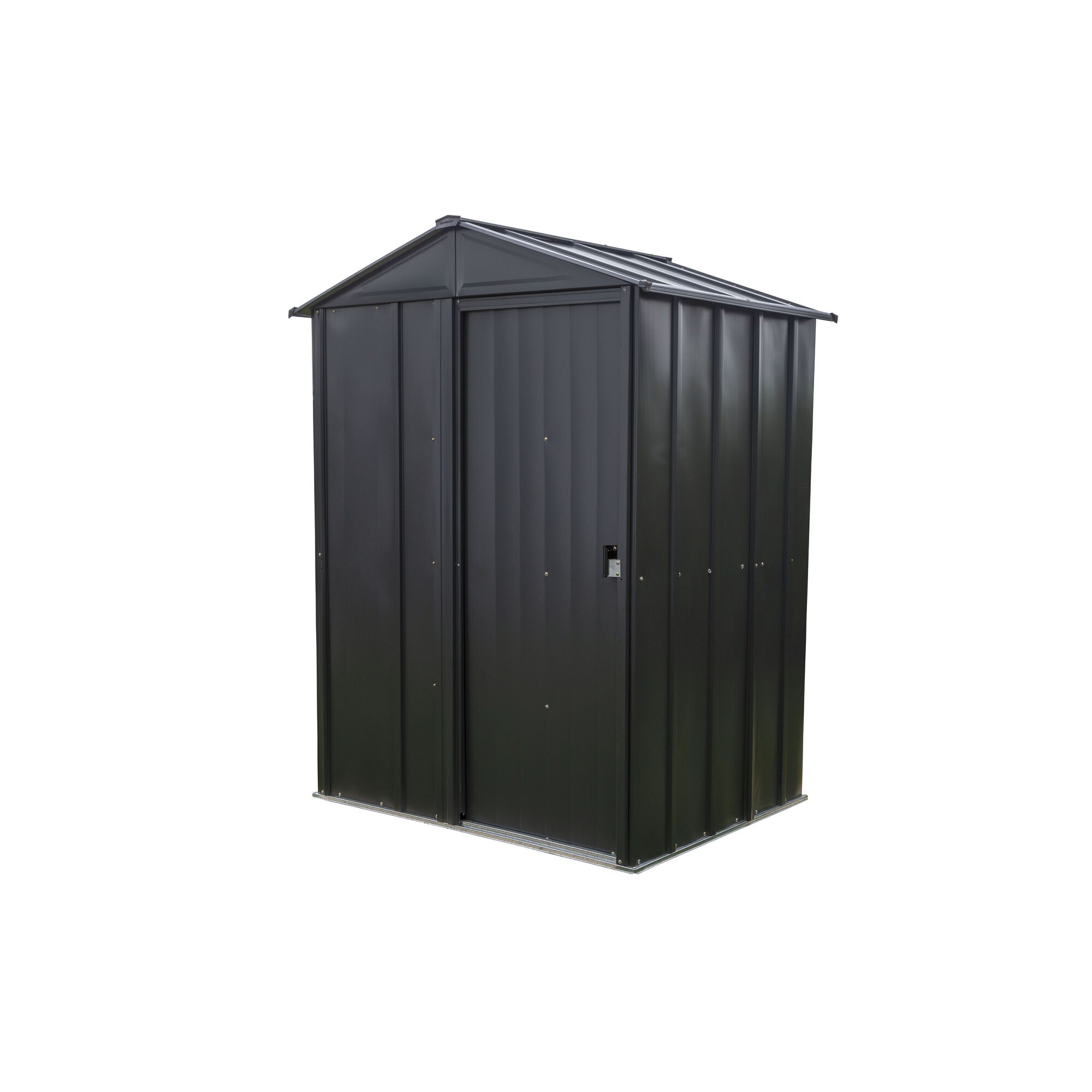 Schwarzes Metallgerätehaus