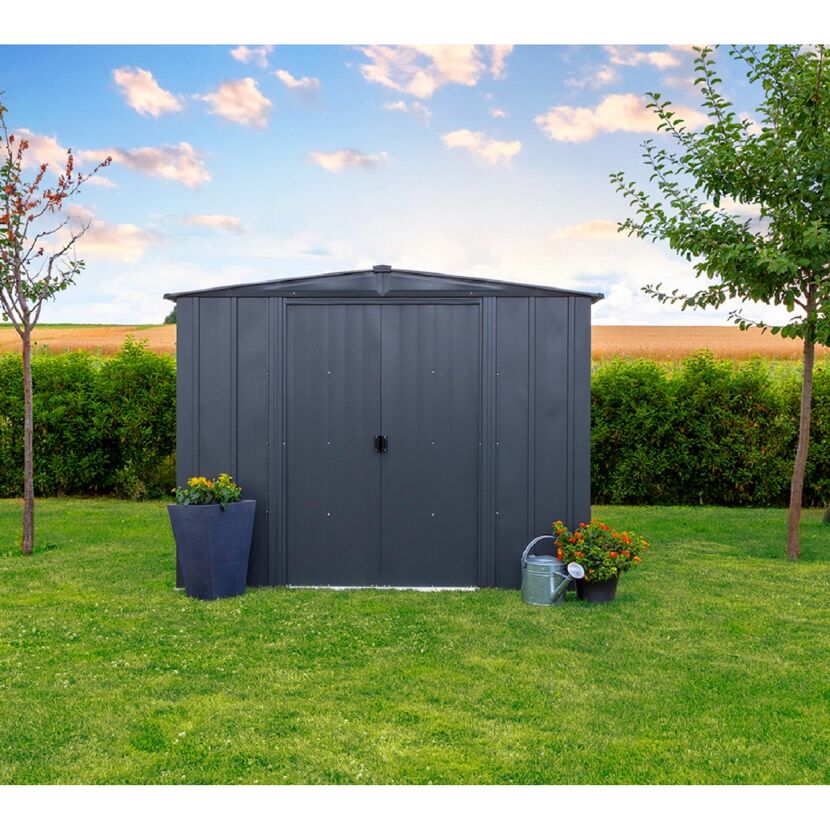 Gerätehaus '8 x 6' grau Metall 181 x 254 x 191 cm