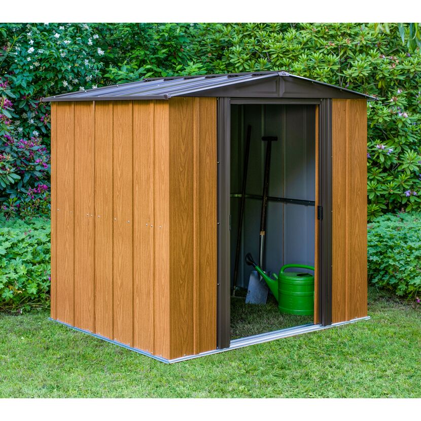Gerätehaus '6 x 5' Holzoptik Metall 151 x 194 x 177 cm
