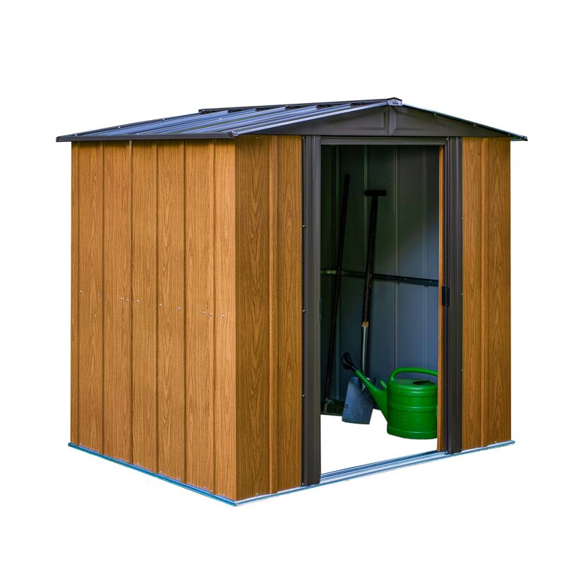 Gerätehaus '6 x 5' Holzoptik Metall 151 x 194 x 177 cm