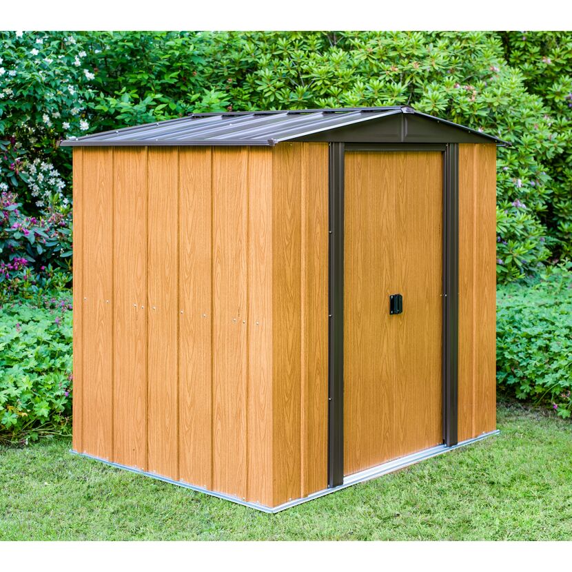 Gerätehaus '6 x 5' Holzoptik Metall 151 x 194 x 177 cm
