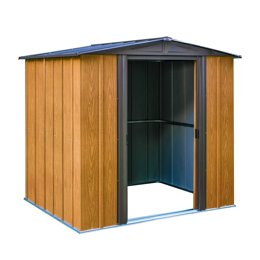 Gerätehaus '6 x 5' Holzoptik Metall 151 x 194 x 177 cm