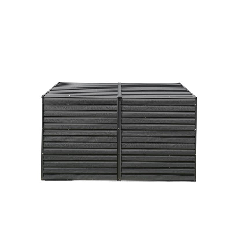 Anlehngerätehaus '4 x 10' grau Metall 124 x 295 x 208 cm