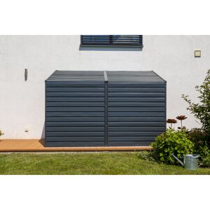 Anlehngerätehaus '4 x 10' grau Metall 124 x 295 x 208 cm