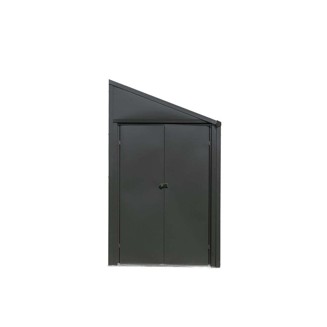 Anlehngerätehaus '4 x 7' grau Metall 124 x 203 x 208 cm