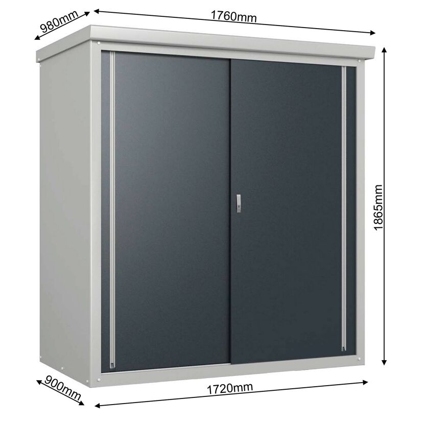 Geräteschrank 'Guardian D63' grau Stahl 98 x 172 x 187 cm